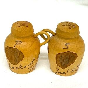 Vintage Lookout Tennessee incline railroad jug  salt & pepper shakers sz 1.5x2.5